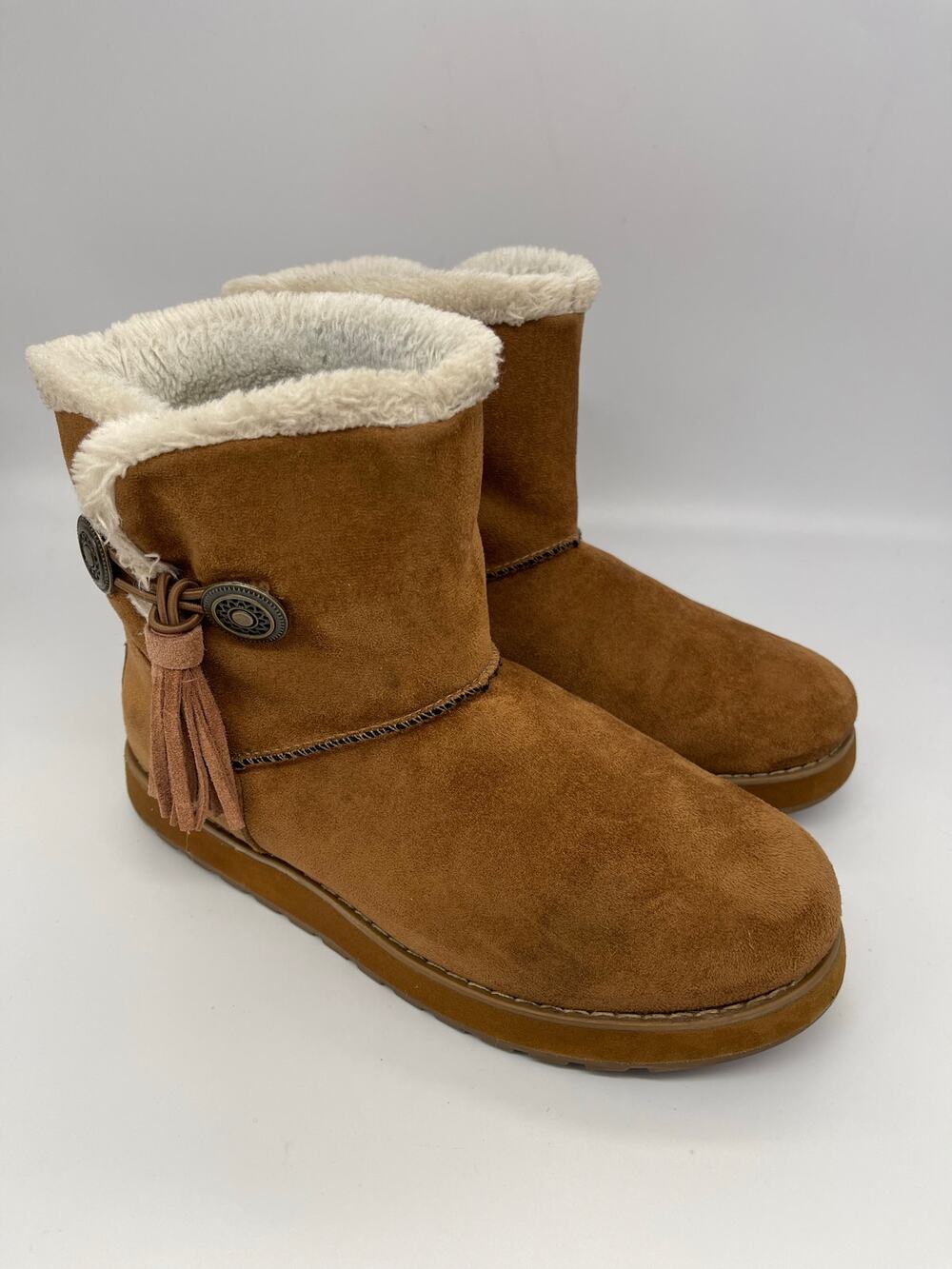 Skechers Keepsakes Tribute Faux Fur Lined Brown Boots Women's Size 6.5